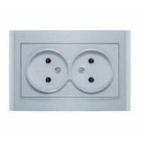 Розетка 2-м СП Бриллиант 16А IP20 без заземл. серебр. UNIVersal 7949766