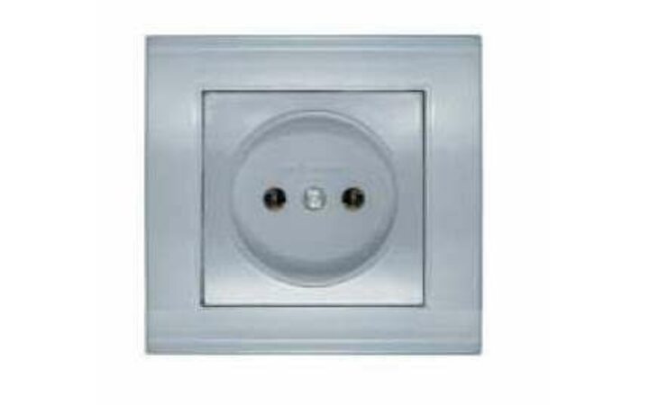 фото - Розетка 1-м СП Бриллиант 16А IP20 без заземл. серебр. UNIVersal 7949834