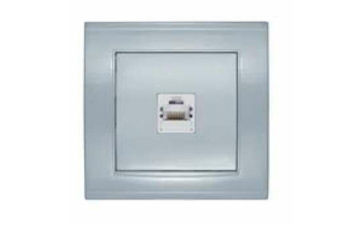 фото - Розетка компьютерная 1-м СП Бриллиант серебр. UNIVersal 7949858