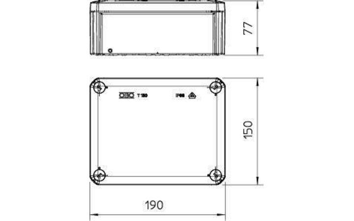 фото - Коробка распределительная 190х150х77мм T 160 OE OBO 2007271