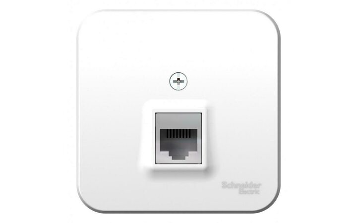 фото - Розетка компьютерная 1-м ОП BLANCA RJ45 кат.5e изол. пласт. бел. SchE BLNIA045001