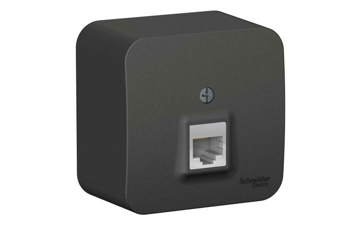 фото - Розетка компьютерная 1-м ОП BLANCA RJ45 кат.5e изол. пласт. антрацит SchE BLNIA045006