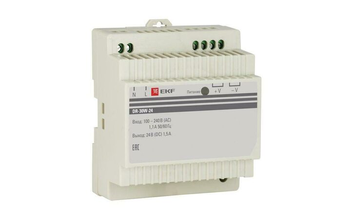 фото - Блок питания 24В DR-30W-24 EKF dr-30w-24