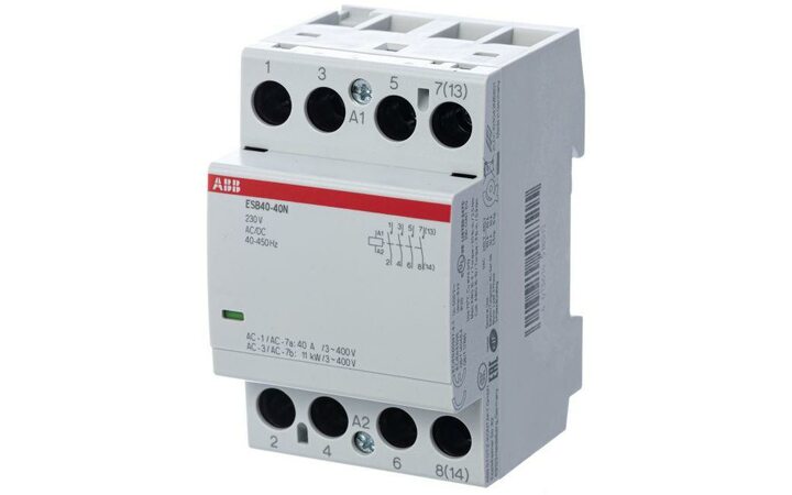 фото - Контактор ESB40-40N-06 модульный (40А АС-1 4НО) катушка 230В AC/DC ABB 1SAE341111R0640