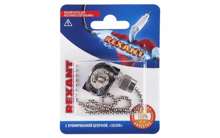 фото - Выключатель для настенного светильника Silver блист. Rexant 06-0240-A