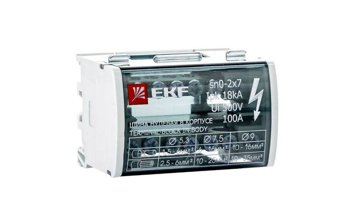 фото - Шина нулевая в корпусе 2х7 EKF sn0-2x7
