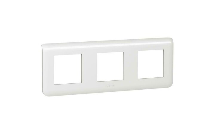 фото - Legrand Mosaic Белый Рамка 3-ая горизонт 6М (277806L)