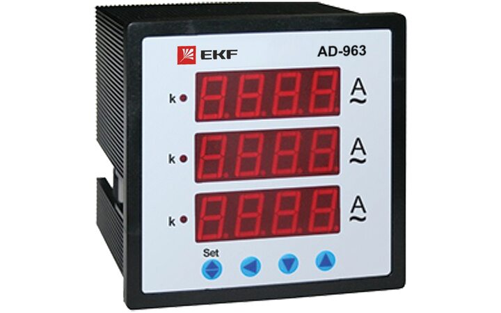 фото - Амперметр цифровой AD-963 на панель 96х96 трехфазный EKF ad-963
