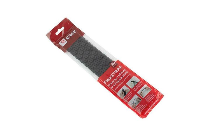 фото - Хомут гибкий многоразовый черн. FlexSTRAP (уп.20шт) PROxima EKF plc-fs-br