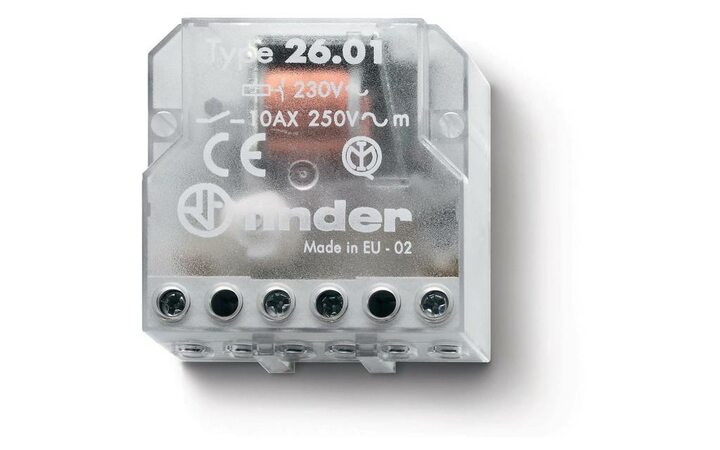 фото - Реле шаговое электромеханич. 1NO 10А 2 состояния AgNi 230В AC монтаж в коробке IP20 FINDER 260182300000