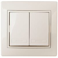 Выключатель 2-кл. СП Plano 10А IP20 1-104-02 250В сл. кость Intro Б0027602