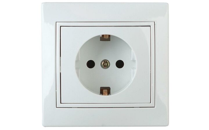фото - Розетка 1-м СП Plano 1Э-202-01 16А IP20 250В 2P+E Schuko без лапок бел. Intro Б0038828