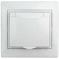 Розетка 1-м СП Plano 1Э-207-01 16А IP20 250В 2P+E Schuko защ. шторки защ. крышка без лапок бел. Intro Б0038832