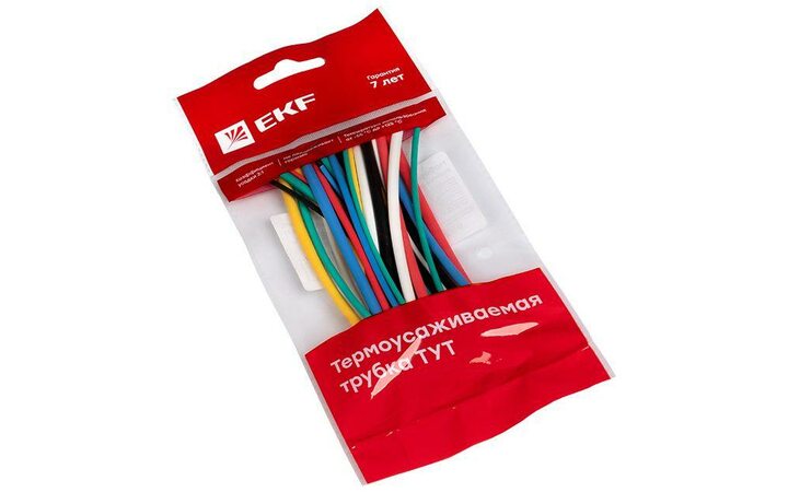 фото - Набор трубок термоусадочных ТУТ 1/0.5, 1.5/0.75, 2/1, 2.5/1.25, 3/1.5 (6 цветов по 5шт 100мм) PROxima EKF tut-n-2-r