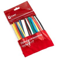 Набор трубок термоусадочных ТУТ 3/1.5, 4/2, 5/2.5, 6/3, 8/4 (6 цветов по 5шт 100мм) PROxima EKF tut-n-3-r