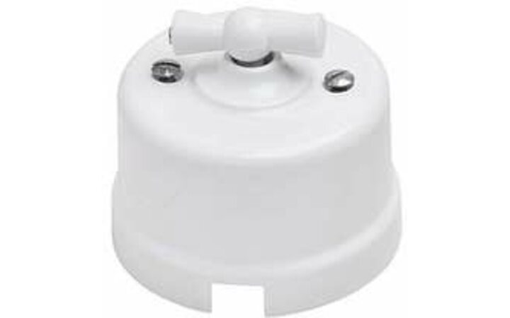 фото - Выключатель поворотный 2-кл. ОП Лизетта 10А IP20 ретро 4 полож. ABS-пластик бел. Bironi B1-202-21