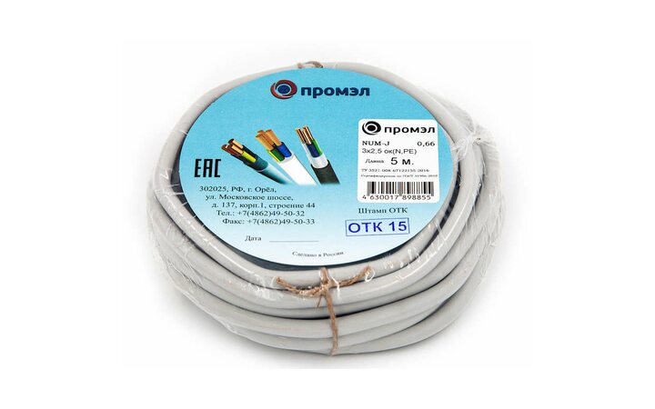 фото - Кабель NUM-J 3х2.5 (бухта 5м) (шт) Промэл 13321400