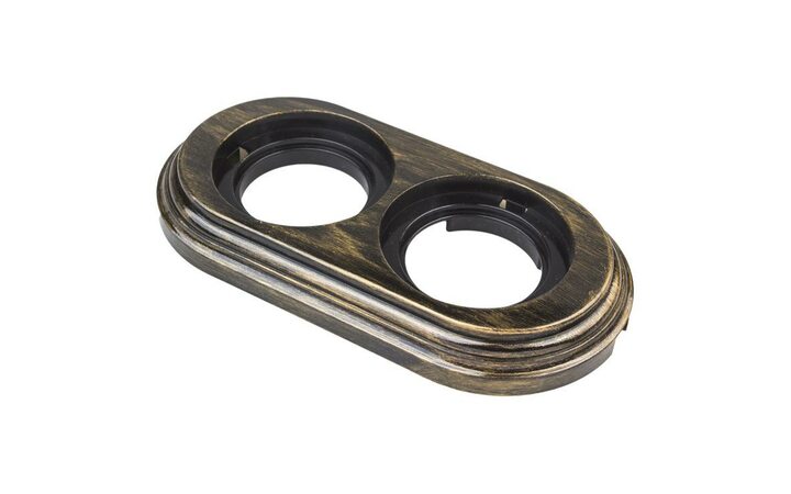 фото - Рамка 2-м Лизетта ретро ABS-пластик бронз. Bironi BF1-620-25