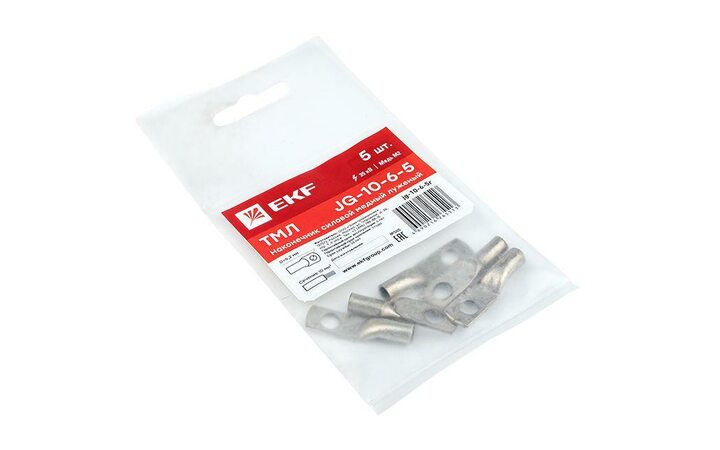 фото - Наконечник силовой медный луженый JG-10-6-5 (ТМЛ) (уп.5шт) EKF jg-10-6-5r