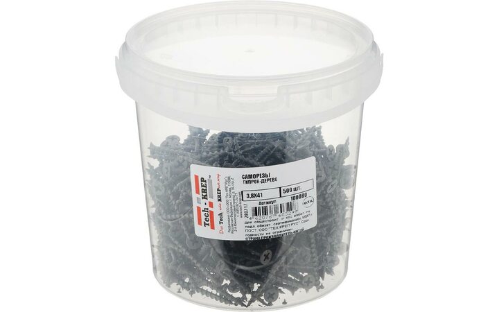 фото - Саморез 3.8х41 гипсокартон-дерево (уп.500шт) ведро Tech-Krep 100080