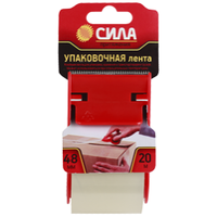 Лента упаковочная 48мм 20м 50мкр с дисп. прозр. TPA72-00 СИЛА C0044581