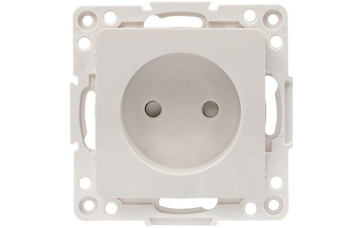 фото - Механизм розетки 1-м СП Стокгольм 10А IP20 без заземл. защ. шторки бел. PROxima EKF EYR10-022-10