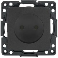 Механизм розетки 1-м СП Стокгольм 10А IP20 без заземл. защ. шторки черн. PROxima EKF EZR10-022-10