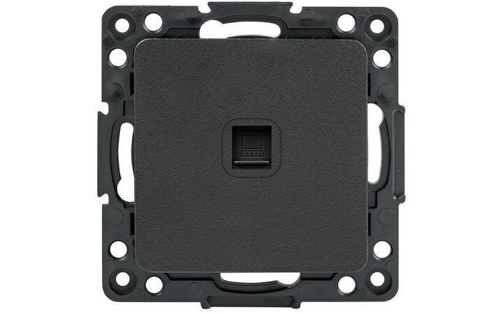 фото - Механизм розетки RJ-45 1-м Стокгольм черн. PROxima EKF EZK01-035-10