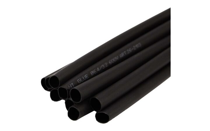 фото - Трубка термоусаживаемая двухстенная клеевая 6.4/3.2мм (уп.10шт) по 1м черн. Rexant 26-2103