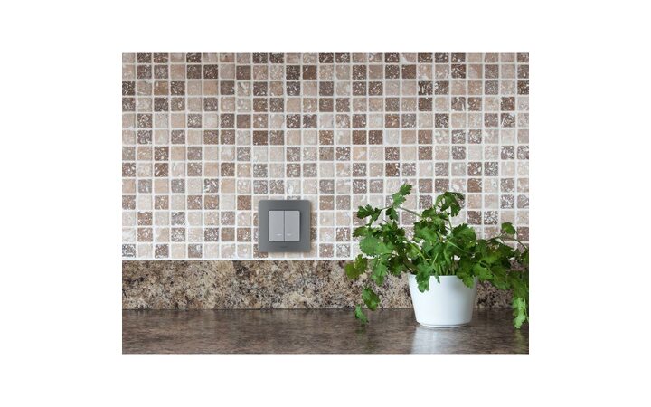 фото - Выключатель 2-кл. Inspiria 250В 10AX с подсветкой / индикацией алюм. Leg 673632