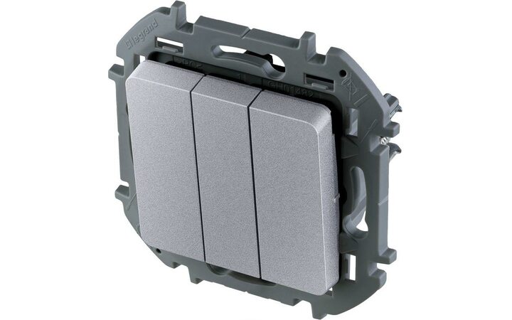 фото - Выключатель 3-кл. Inspiria 250В 10AX алюм. Leg 673642