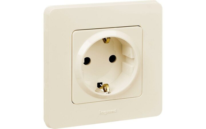 фото - Розетка 1-м СП Inspiria 16А IP20 250В 2P+E немецк. стандарт сл. кость Leg 673721