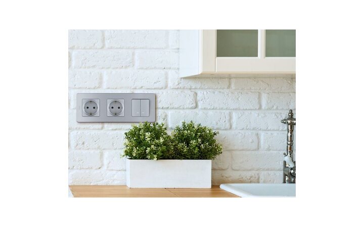 фото - Розетка 1-м СП Inspiria 16А IP20 250В 2P+E защ. шторки немецк. стандарт алюм. Leg 673732