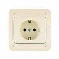 Розетка 1-м СП Mimoza 16А IP20 с заземл. крем./крем. Makel 25028