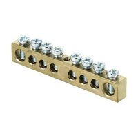 фото - Шина PEN 'ноль-земля' 6х9 8 отвер. латунь крепеж по центру PROxima EKF sn0-63-08