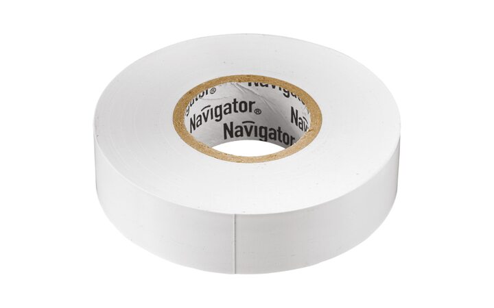 фото - Изолента ПВХ 19мм (рул.20м) бел. NIT-A19-20/WH Navigator 71109