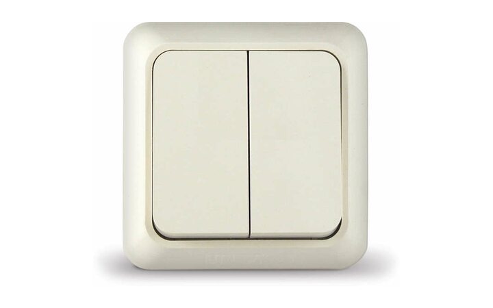 фото - Выключатель 2-кл. ОП Олимп 10А IP20 сл. кость UNIVersal Б-О0023