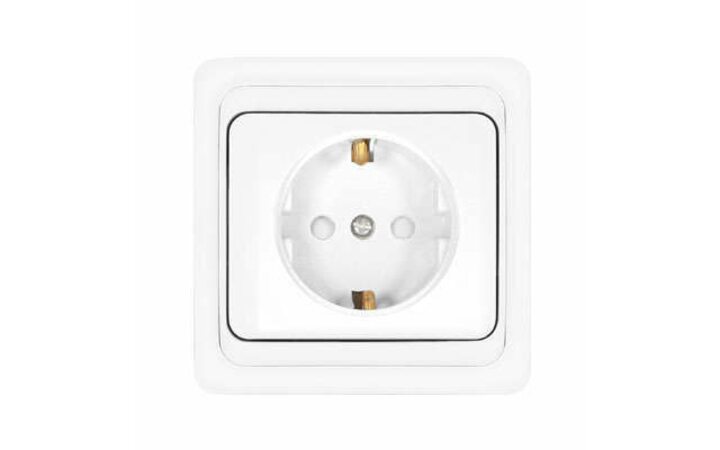 фото - Розетка 1-м СП Валери 16А IP20 с заземл. защ. шторки бел. UNIVersal В0028х