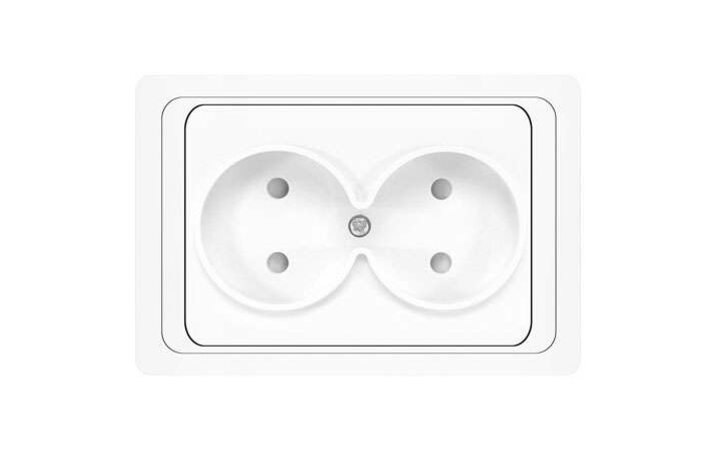 фото - Розетка 2-м СП Валери 16А IP20 без заземл. защ. шторки бел. UNIVersal В0102x