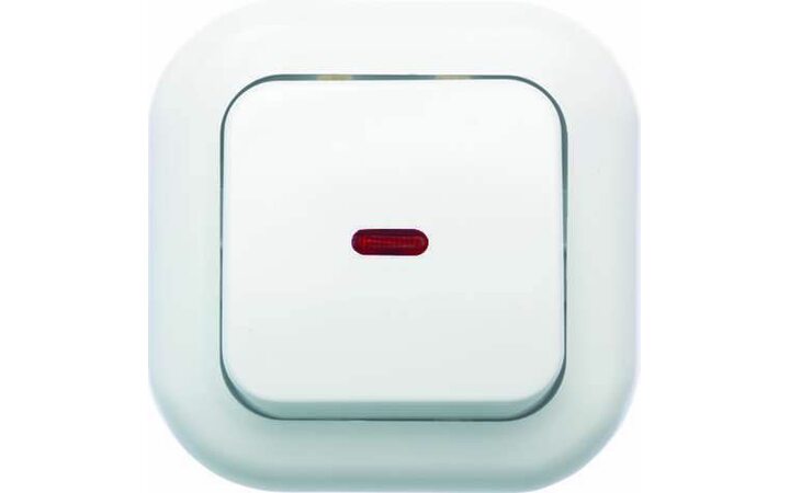 фото - Выключатель 1-кл. СП Валентина 10А IP20 С16-068 с индикацией бел. Кунцево 7645