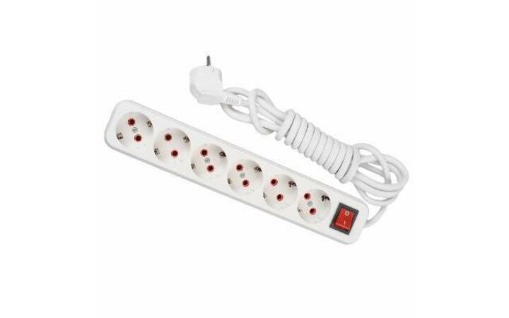 фото - Удлинитель 6х2м с заземл. 16А IP20 с выкл. LEZARD 720-0602-602