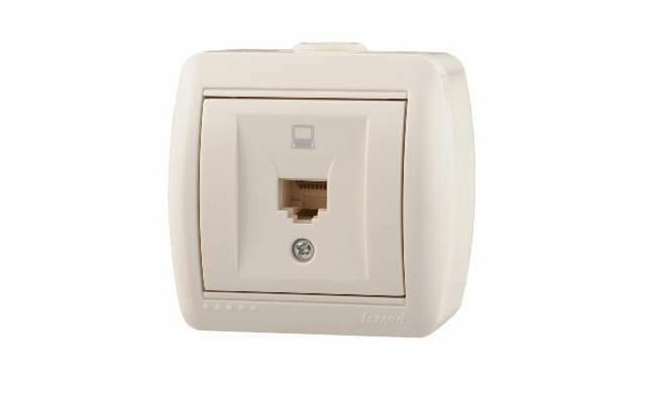 фото - Розетка компьютерная 1-м ОП Ната RJ45 бел. LEZARD 710-0200-139