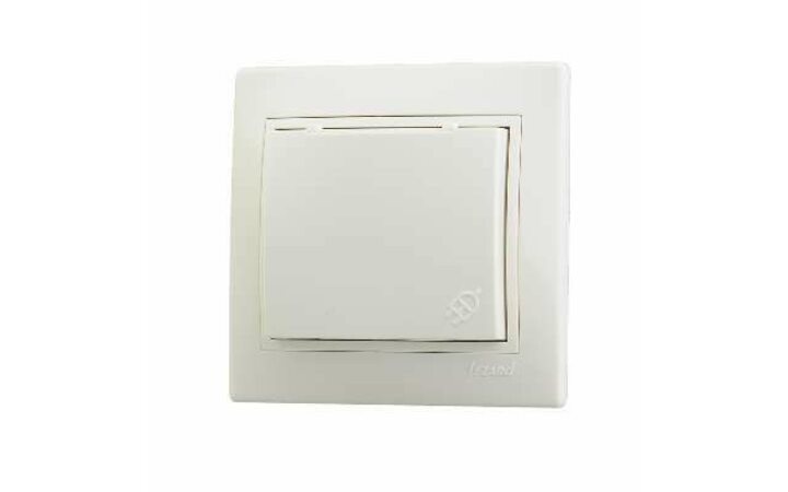 фото - Розетка 1-м СП Мира 16А IP20 с заземл. с крышкой со вставкой керамика крем. LEZARD 701-0303-123