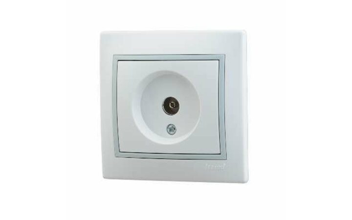 фото - Розетка TV СП Мира проходная бел./сер. LEZARD 701-0215-129