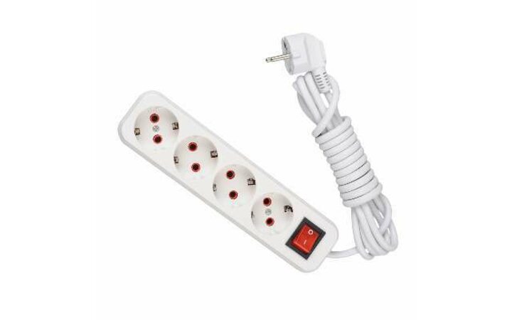 фото - Удлинитель 4х2м с заземл. 16А IP20 с выкл. LEZARD 720-0402-402