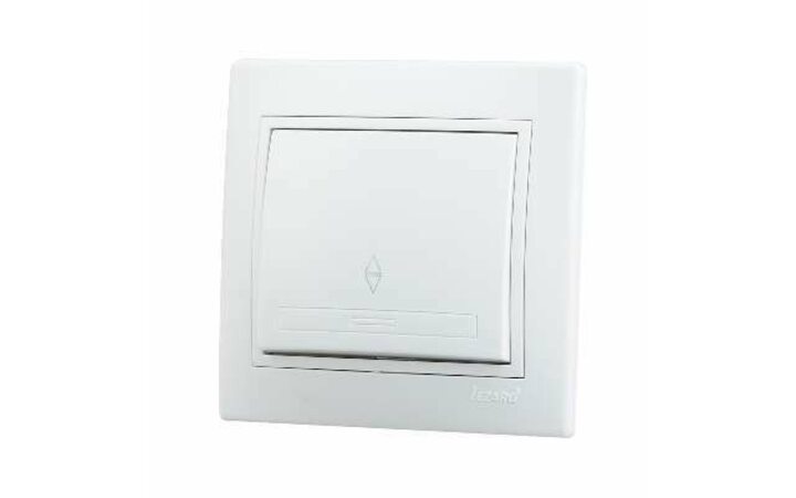 фото - Выключатель проходной 1-кл. СП Мира 10А IP20 с бел.вставкой бел. LEZARD 701-0202-105