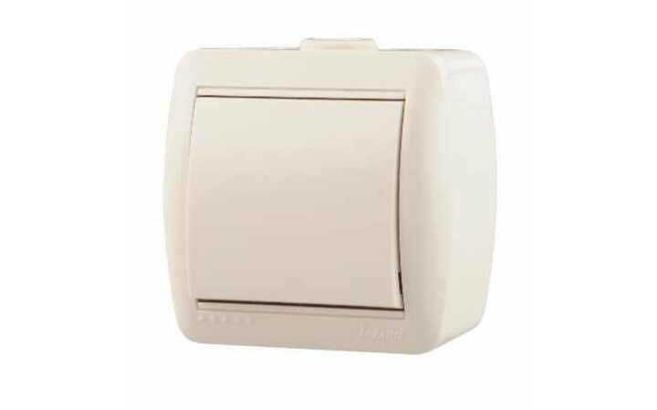 фото - Выключатель 1-кл. ОП Ната 10А IP20 бел. LEZARD 710-0200-100
