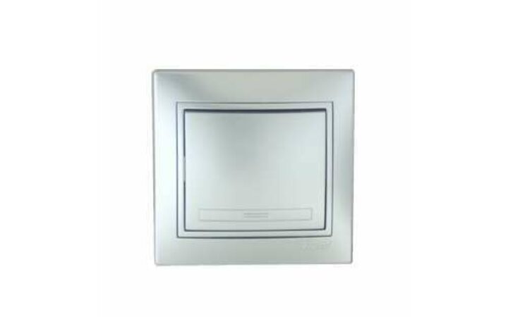 фото - Выключатель 1-кл. СП Мира 10А IP20 со вставкой сер. метал. LEZARD 701-1010-100