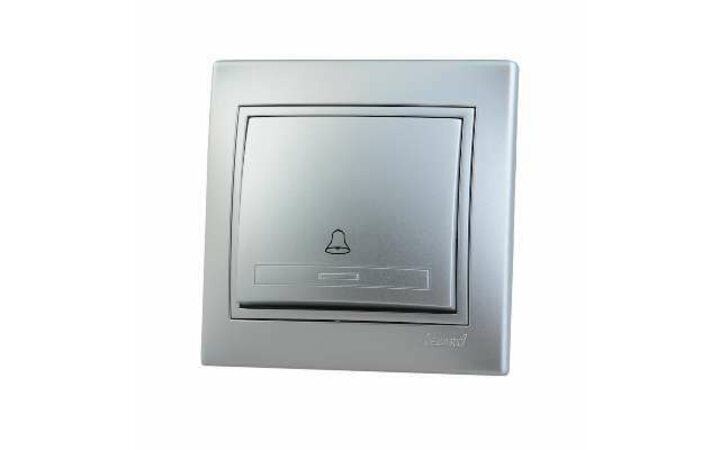 фото - Выключатель кнопочный 1-кл. СП Мира метал. сер. LEZARD 701-1010-103