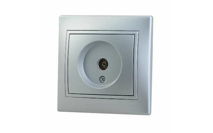 фото - Розетка TV СП Мира оконечная метал. сер. LEZARD 701-1010-130